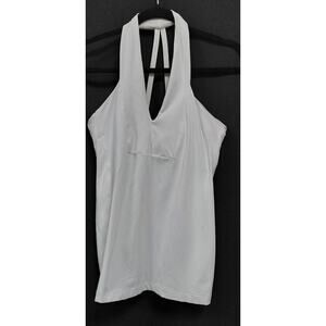 Lululemon Athletica White Halter Top Solid Knit Sleeveless Women Size 8